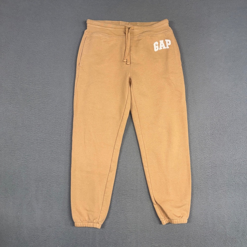Gap Sweatpants Womens XS Tan Jogger Stretch Fleece Logo Drawstring Pockets